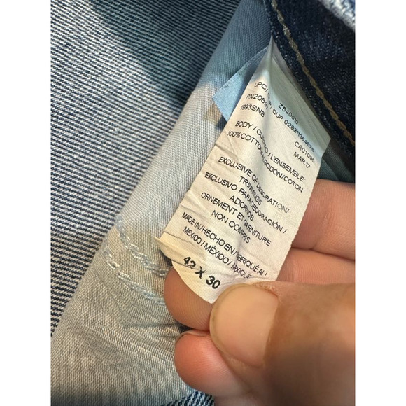 Dickies Jeans Men’s 42x30 Denim Blue workwear Carpenter Cargo Baggy Pants - Picture 13 of 15